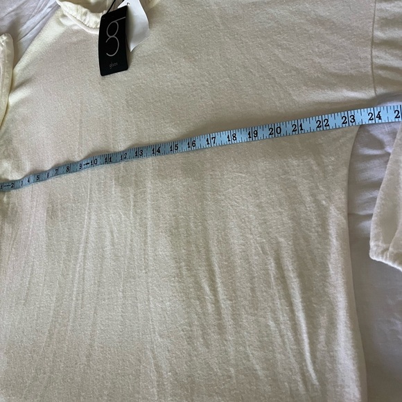 Gibsonlook Ivory Ruffle Neck Knit Top w/cuff sleeves - Picture 8 of 8